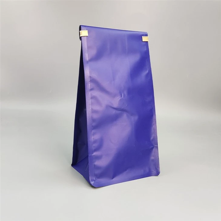 Custom Dark Blue Accordion Gusset Bag With Tapes factory